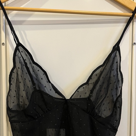 Zara Black Dot Sheer Camisole - Picture 4 of 8